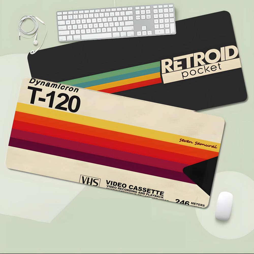 Retro Gaming Desk - Retro Nostalgic Grainy V-Vhs Mouse Pad