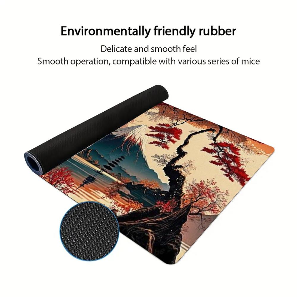 Ukiyo-e Red Maple Mount Fuji L - Retro Gaming Desk 评论和价格