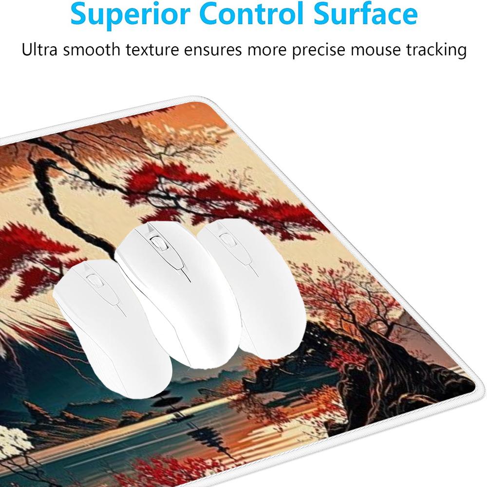 Ukiyo-e Red Maple Mount Fuji L - Retro Gaming Desk 评论和价格