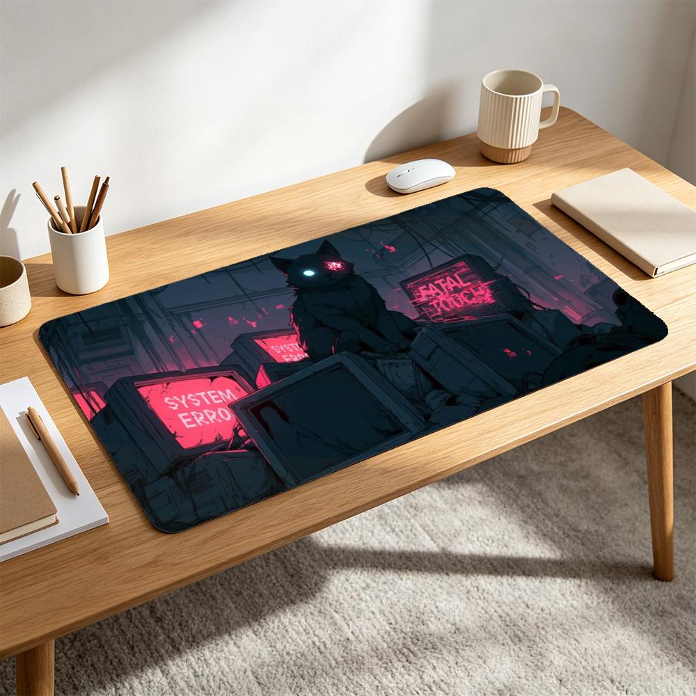 Cyberpunk Black Cat Large Gami - Retro Gaming Desk 评论和价格